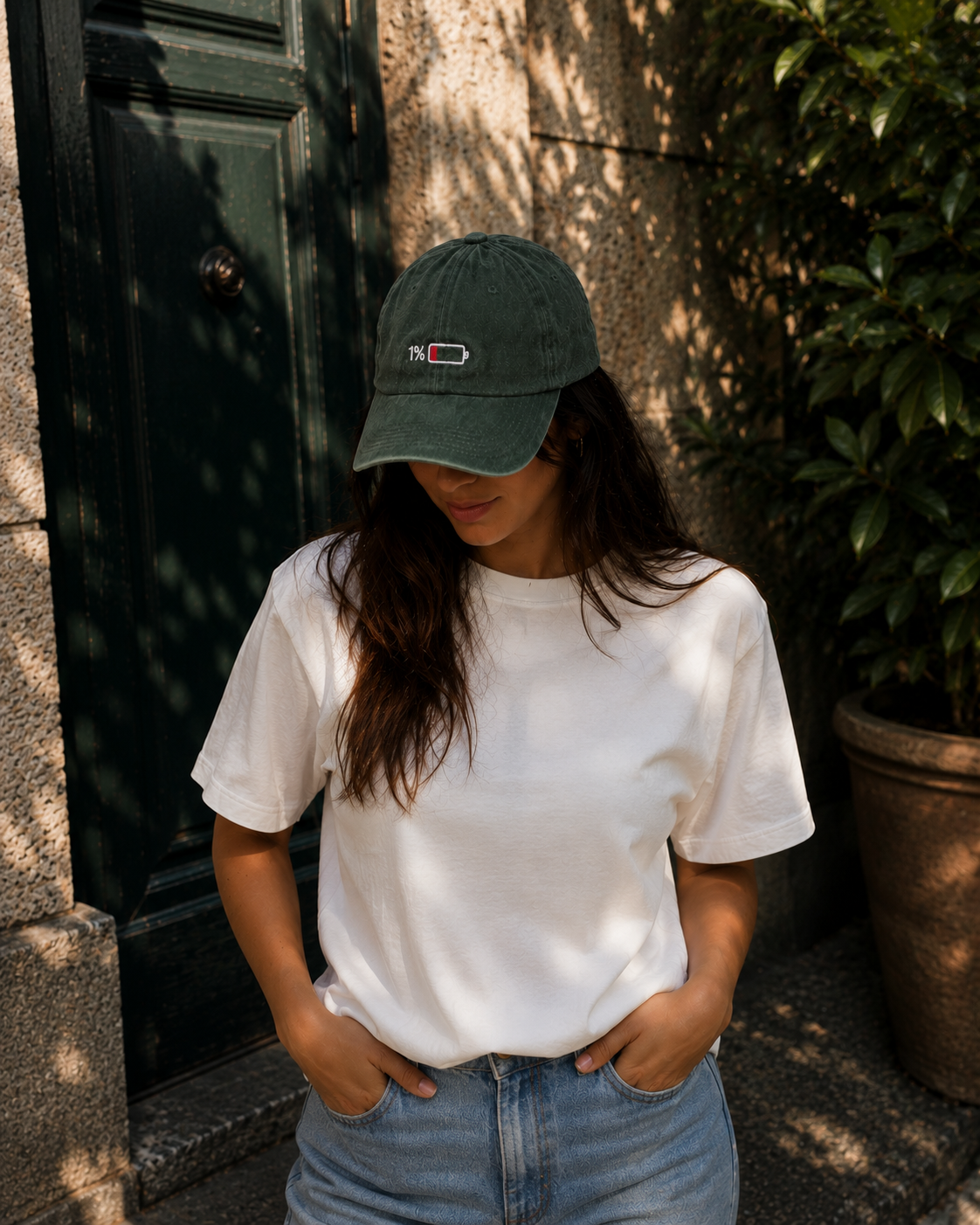 BATTERY Washed Green Cap
