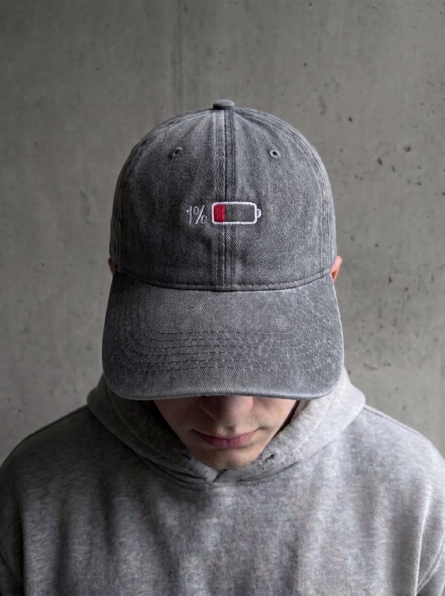 BATTERY Washed Grey Cap