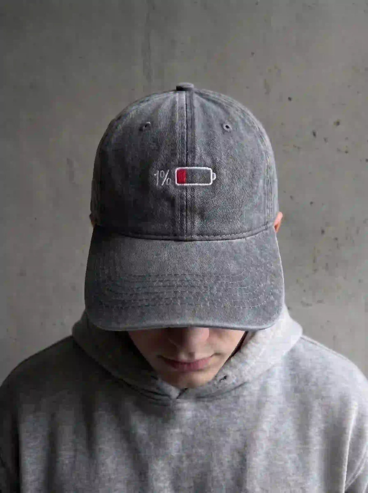 BATTERY Washed Grey Cap