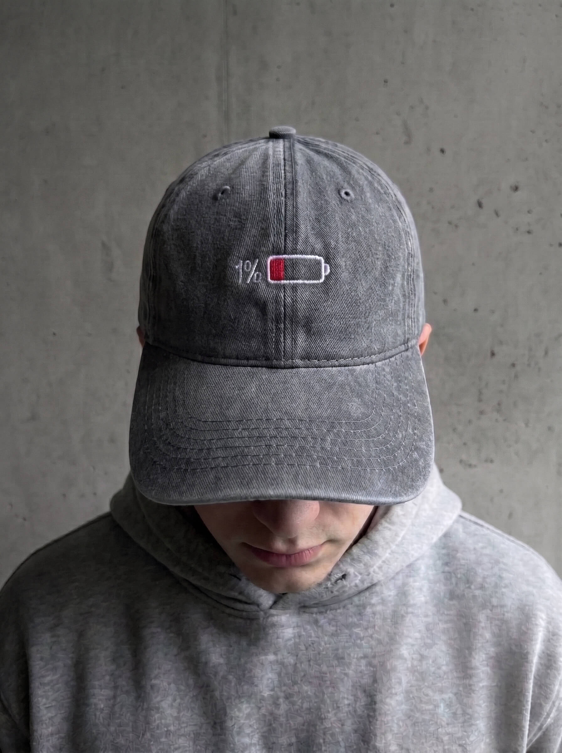 BATTERY Washed Grey Cap