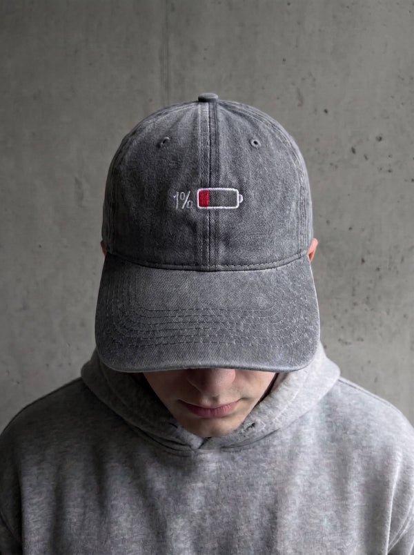 BATTERY Washed Grey Cap