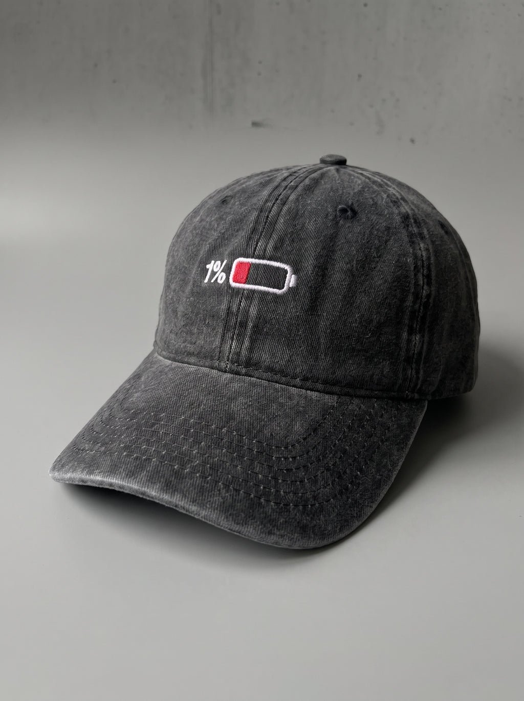 Battery Washed Dark Grey Cap