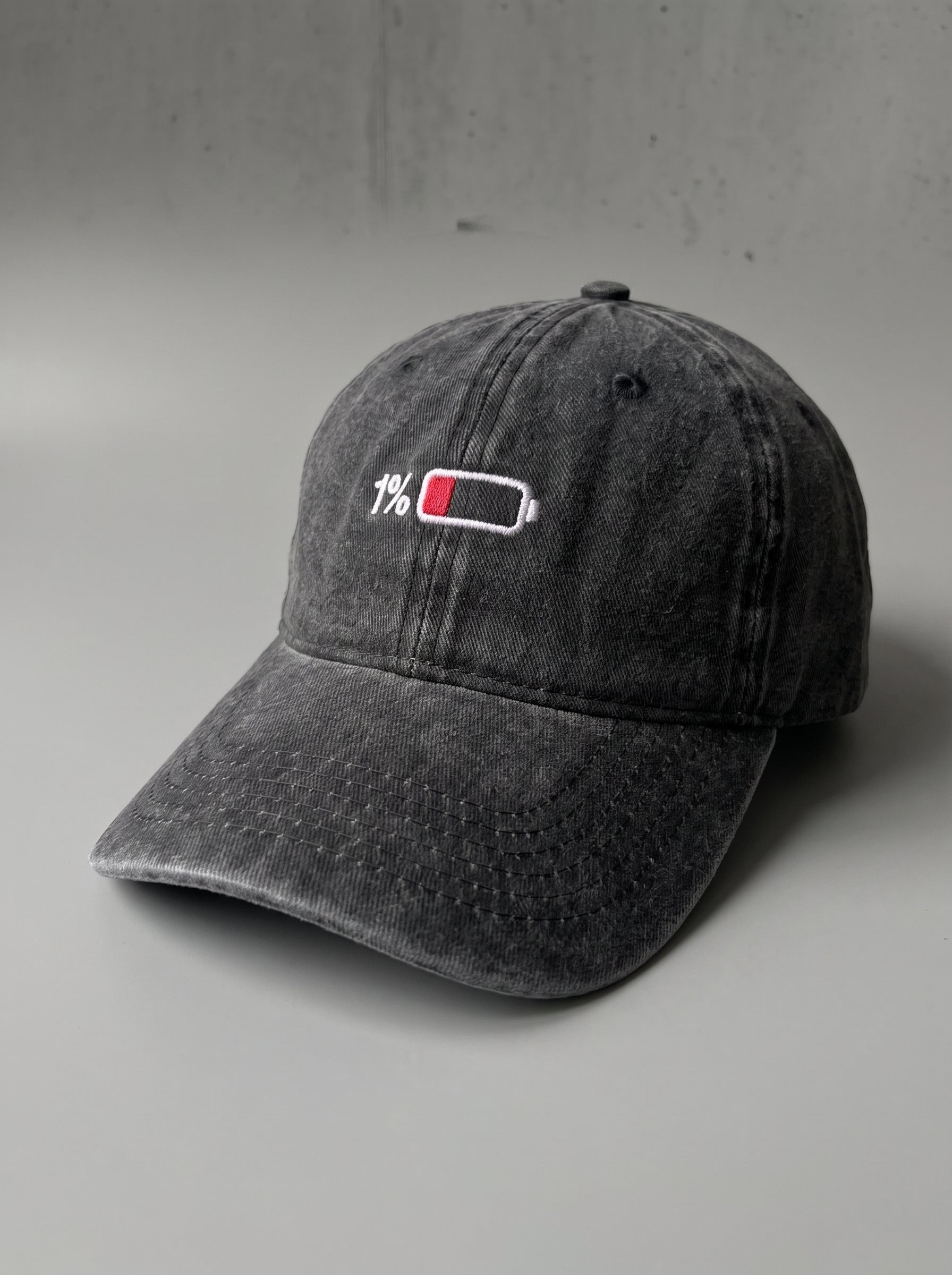 Battery Washed Dark Grey Cap