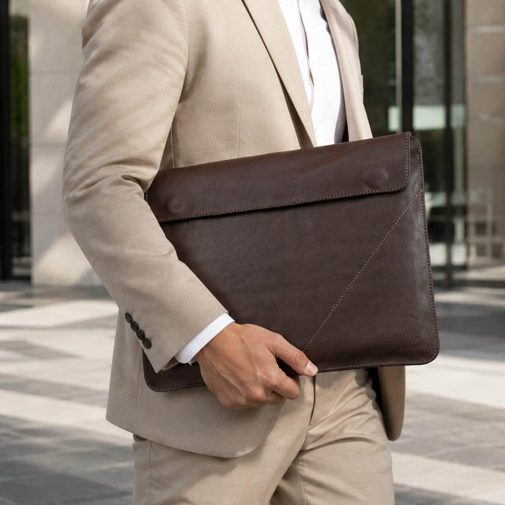 Leather Tech Sleeve Bag