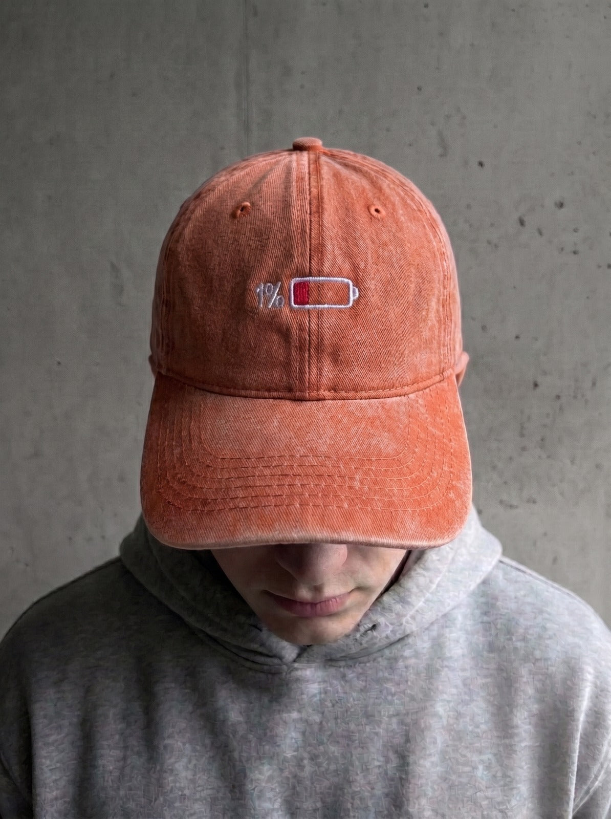 BATTERY Washed Orange Cap